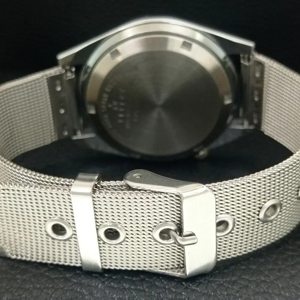 Vintage 1976 FCB Seiko Automatic Mens Silver Watch W/daydate & FCB accents